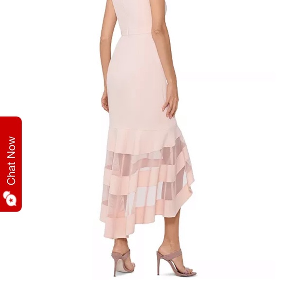 BLACK! Illusion stripe mermaid gown Xscape - Picture 2 of 8